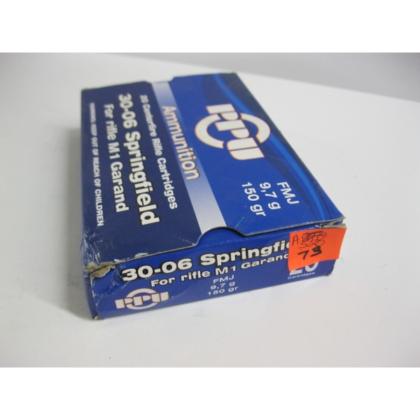 PPU 30-06 SPRG 9.7GR 150GRS FMJ|1X20 CENTERFIRE RIFLE CARTRIDGES