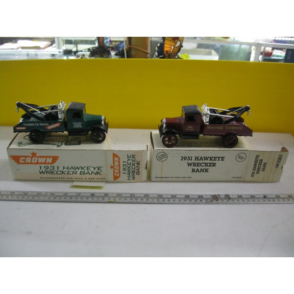 2 DIECAST TOW TRUCK BANKS