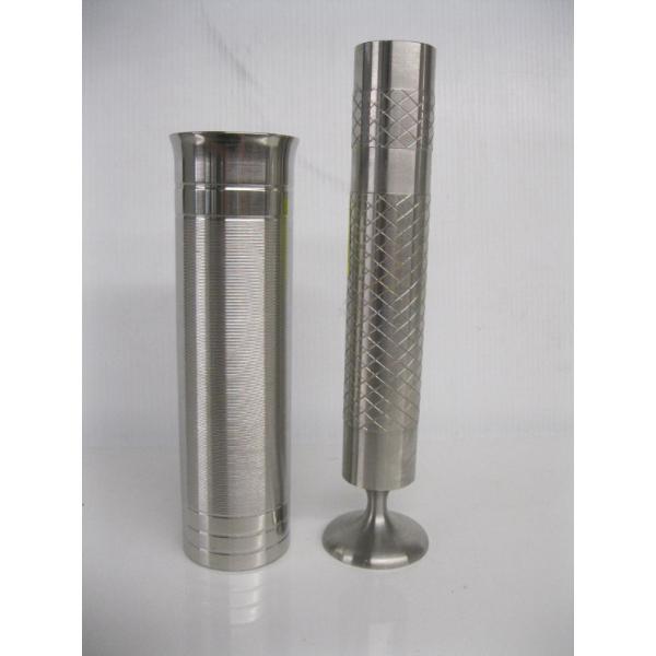 2 BRUTALIST LATHE TURNED VASES