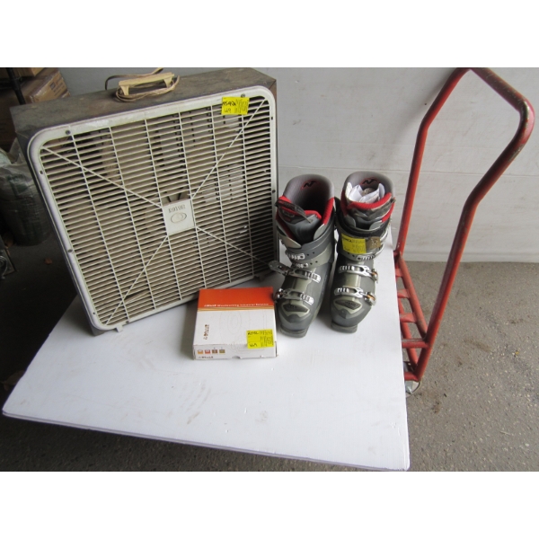 MISC. SHAPER BLADE, FAN, SKI BOOTS, ETC.