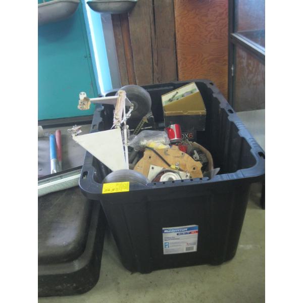 BIN W/ASST. REMOTE CONTROL PARTS, ENGINES, WHEELS
