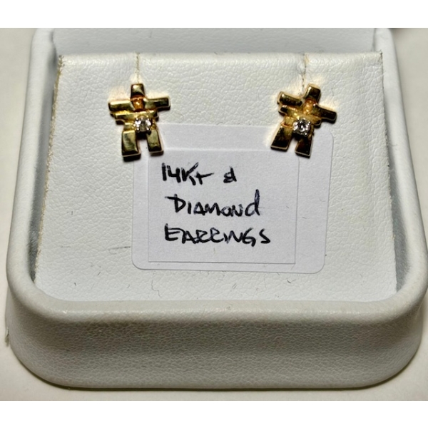 14 KT DIAMOND EARRINGS