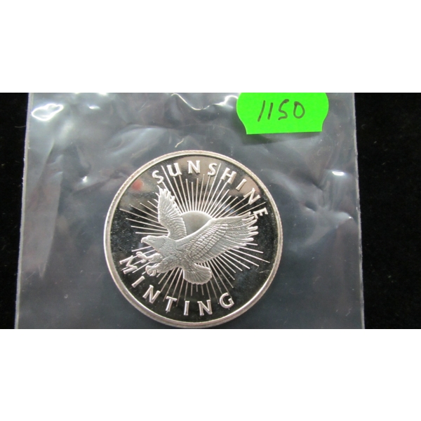 SUNSHINE MINTING .999 SILVER 1OZ COIN (TAX EXEMPT)