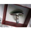 Image 4 : .925 SILVER RING W/GREEN STONE, SZ 8 1/2