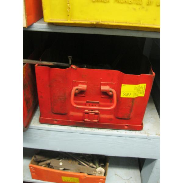 METAL BIN OF ASST. PULLERS, CYLINDER HONES, ETC.