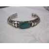Image 4 : STERLING SILVER (.924) & 14KT GOLD TURQUOISE BRACELET, 57G