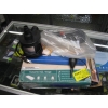 Image 1 : BOX OF ASST. CAMPING GEAR, PLATES, UTENSILS & BLOW UP MATTRESS