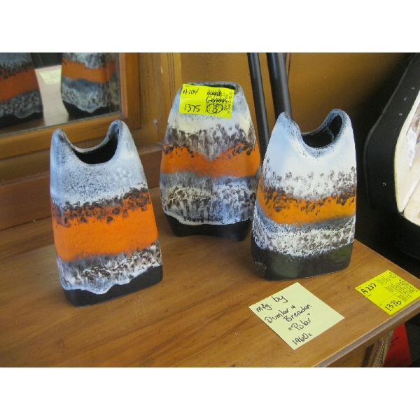 3 "POLAR"  WEST GERMAN VASES