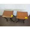 Image 2 : 2 METAL STOOLS W/WOOD TOPS