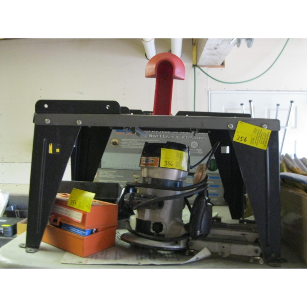 ROUTER TABLE W/CRAFTSMAN COMMERCIAL ROUTER & ASST. ROUTER BITS