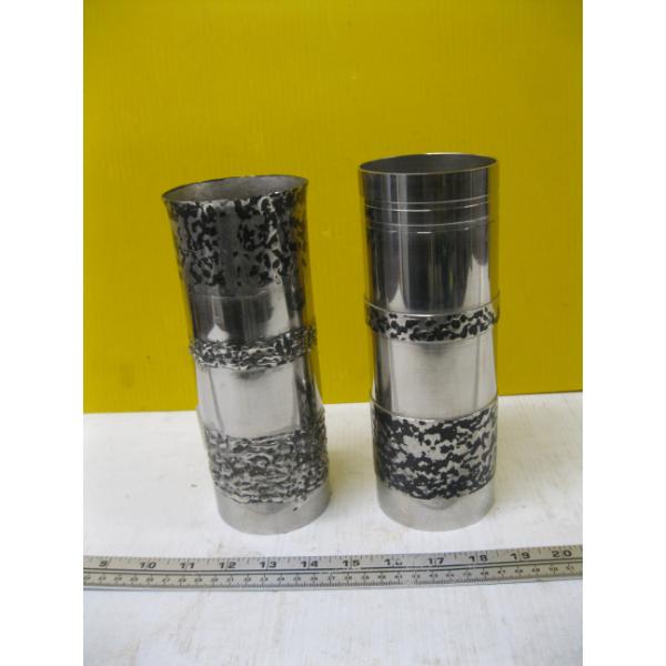 2 BRUTALIST METAL VASES
