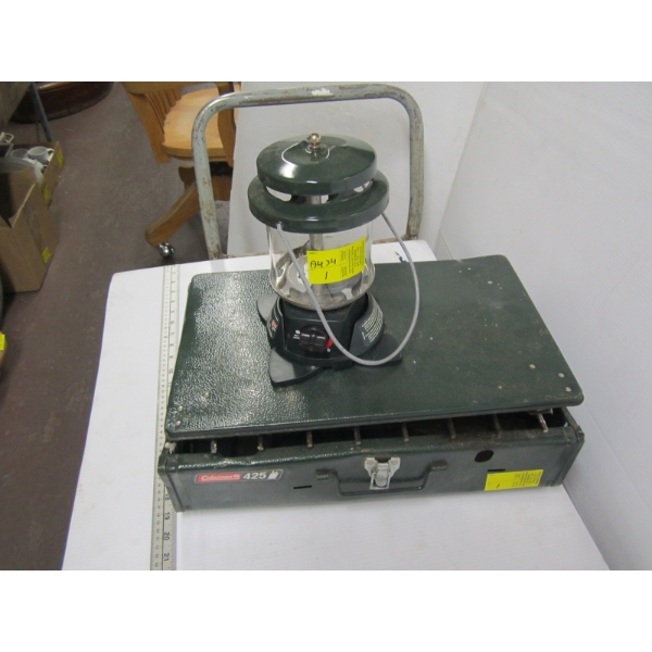 PROPANE CAMPING LANTERN & COLEMAN GAS STOVE