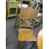 Image 2 : SINGLE PEDASTEL DINING TABLE W/SINGLE LEAF & 6 PRESSBACK CHAIRS