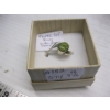 Image 2 : .925 SILVER RING W/GREEN STONE, SZ 9 1/2