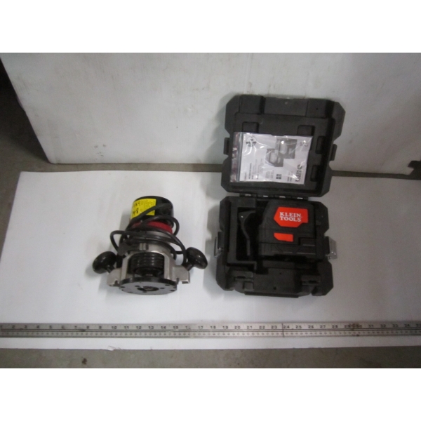 SEARS ROUTER & A KLEIN TOOLS LEVEL IN CASE