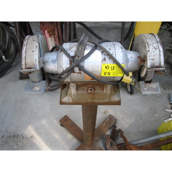 "AS IS" SM. 1/4HP BENCH GRINDER ON STAND