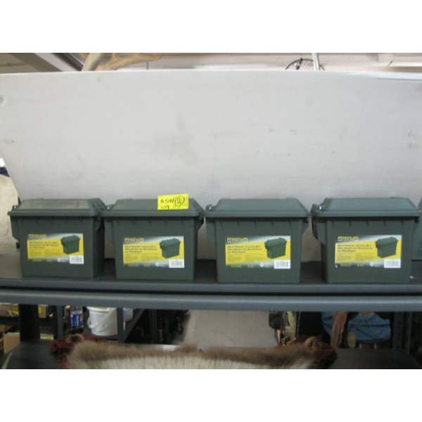 4 MINI PLASTIC AMMO BOXES