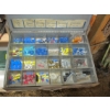 Image 3 : 6 DRAWER PARTS BIN W/CONTENTS & SM. WOODEN PARTS HOLDER W/CONTENTS
