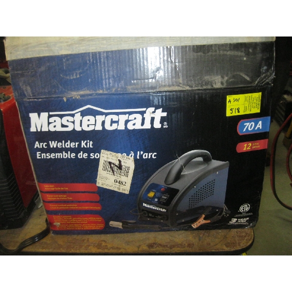MASTERCRAFT ARC WELDER KIT, 70 AMP, NEW IN BOX