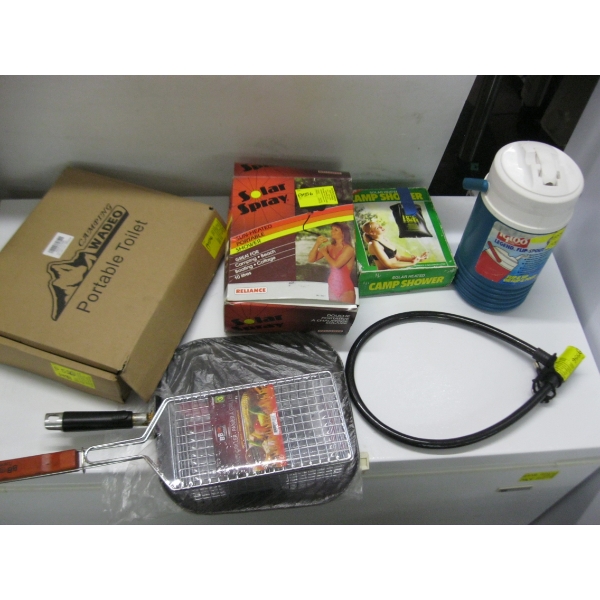 ASST. CAMPING SUPPLIES - BAG, SHOWER, GRILL, ETC.