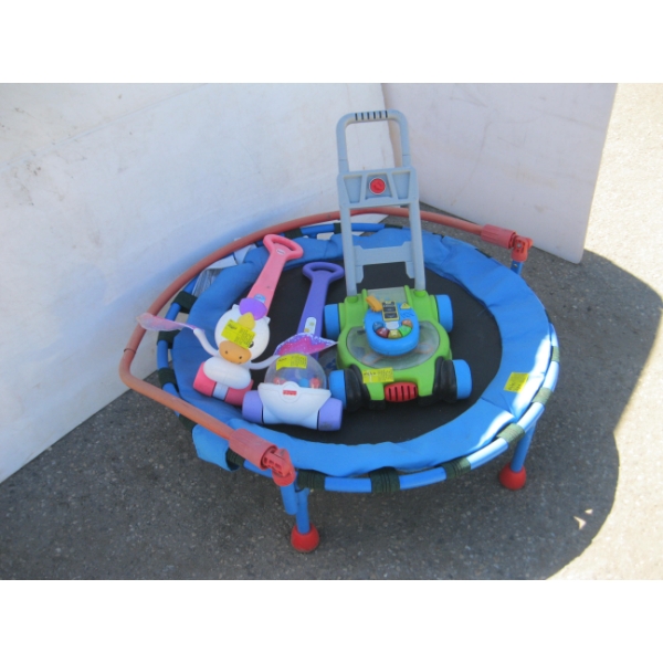 LOT OF KIDS TOYS & SMALL TRAMPOLINE