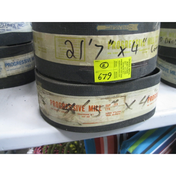 2 4" DRIVE BELTS - 21'7" & 14'5"
