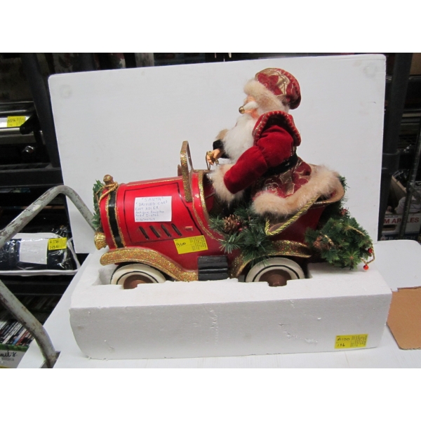 LG. SANTA DRIVING CAR - KURT ADLER ANTIQUE ROADSTER