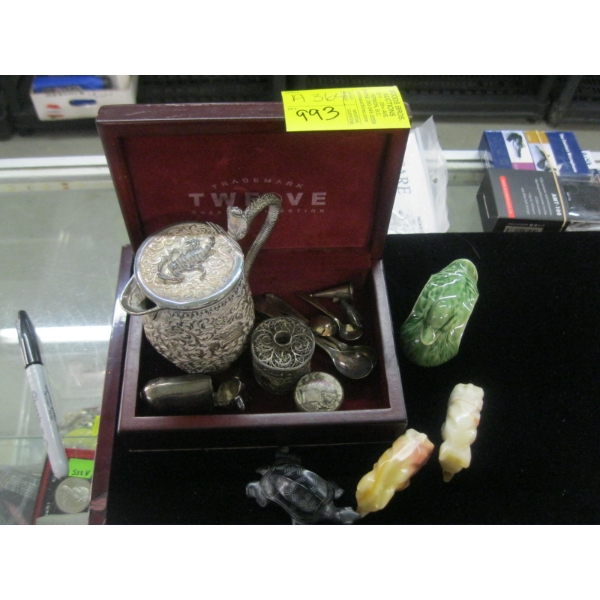 STERLING SILVER PIECES & ANIMAL FIGURINES