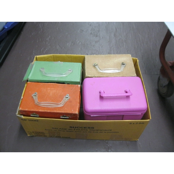 BOX OF ASST. 45 RECORD CASES & RECORDS