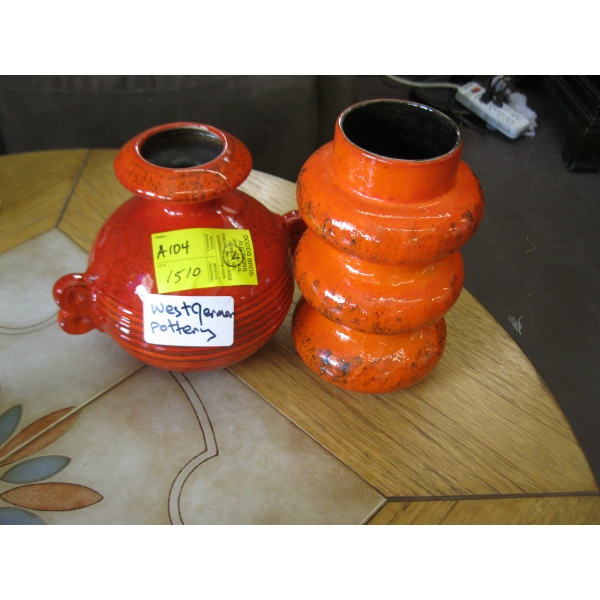 2 WEST GERMAN POTTERY VASES