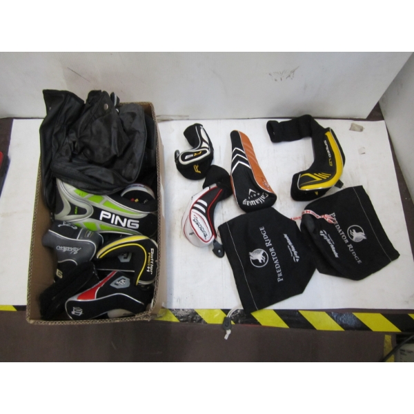 ASST. GOLF CLUB COVERS, ETC.