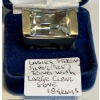 Image 1 : SZ 6.5 LADIES STERLING SILVER .925 RING W/LG. CLEAR STONE, 18G