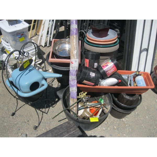 PLANTER POTS, GARDEN SUPPLIES, GUTTER MESH, ETC.