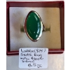 Image 1 : .925 SILVER RING W/GREEN STONE, SZ 8 1/2