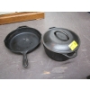 Image 1 : LODGE CAST POT W/LID & CAST FRYING PAN