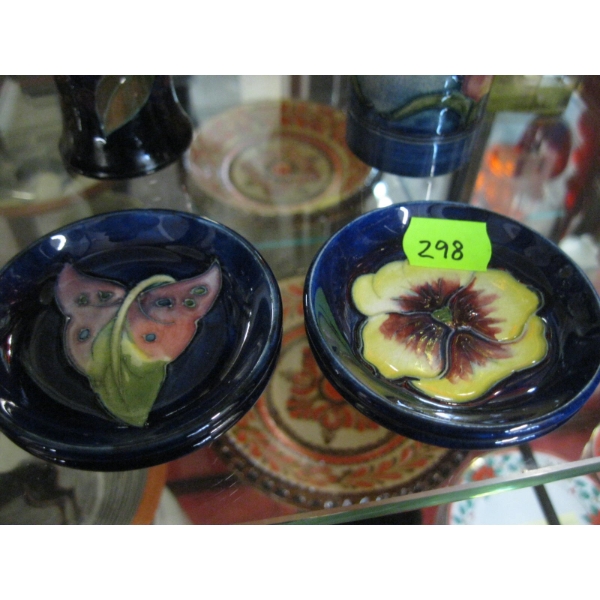 SET OF 4 SM. MOORCROFT DISHES - 3" ACROSS