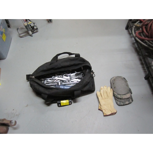 BAG W/ASST. TOOLS, GLOVES, ETC.