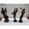Image 1 : 3 WOODEN MUSICIANS