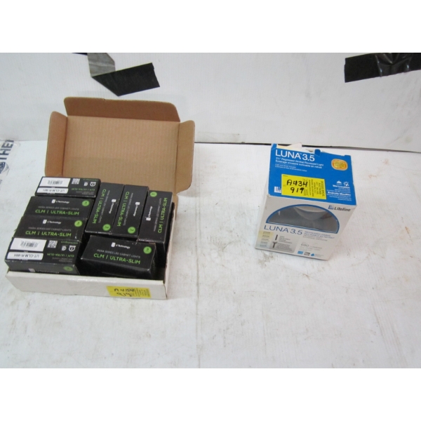 SM. BOX OF NEW MIKRA SERIES LED CABINET LIGHTS & A LUNA 3.5 CABINET LIGHT