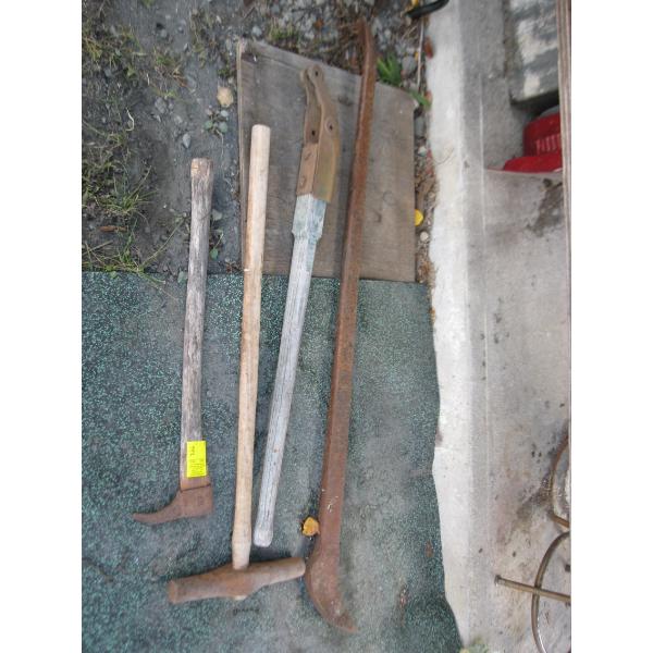 RAILWAY SPIKE HAMMER, SPIKE PRAYBAR, PICAROON, ETC.