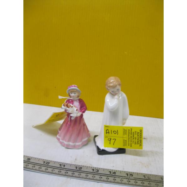 2 SM. ROYAL DOULTON FIGURINES - "DARLING" & "MY FIRST FIGURINE"