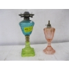 Image 3 : 2 OIL LAMP BASES & 1 CHIMNEY