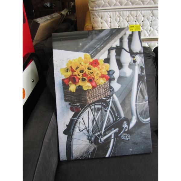 PRINT OF BICYCLE W/FLOWERS