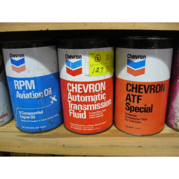 3 CHEVRON OIL TINS