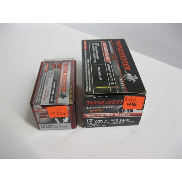 WINCHESTER 17WIN SUPER MAG 20GR & WINCHESTER 17HMR 20GR|1X50, 1X19 CARTRIDGES