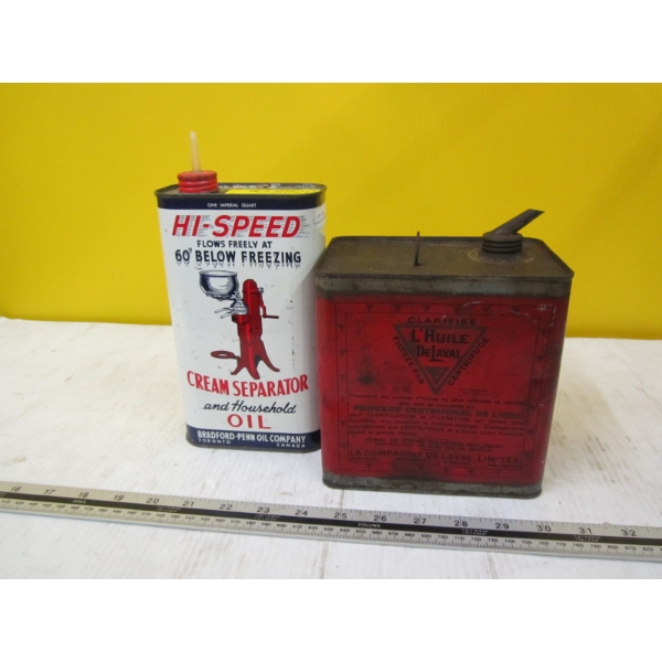2 CREAM SEPARATOR OIL TINS