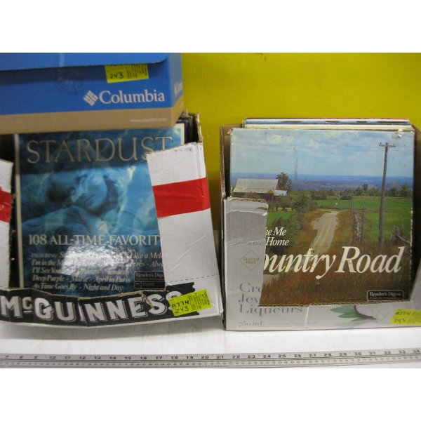 2 BOXES OF ASST. RECORDS & ASST. CDs