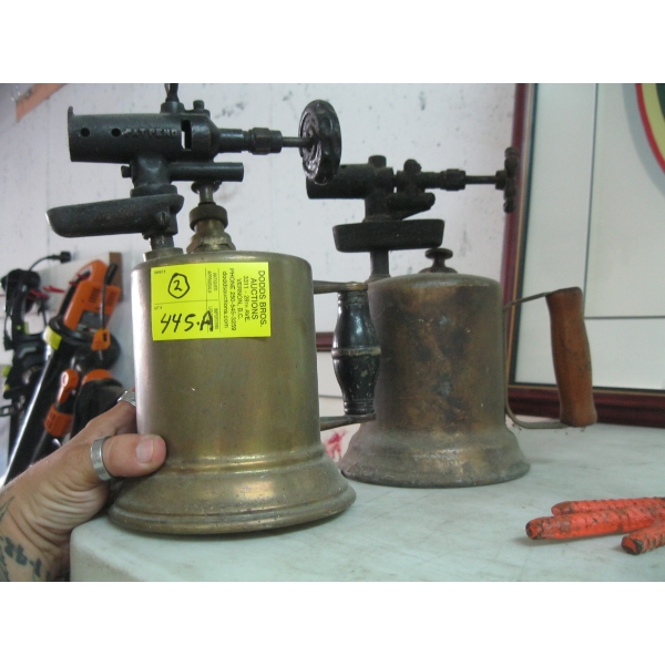 PAIR OF BRASS PLUMBERS TORCHES