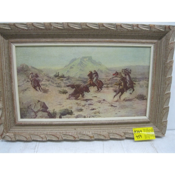 RUSSELL PRINT OF BEARS & COWBOYS