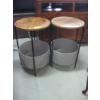 Image 1 : PAIR OF ROUND END TABLES W/BASKET TYPE LOWER SHELVES